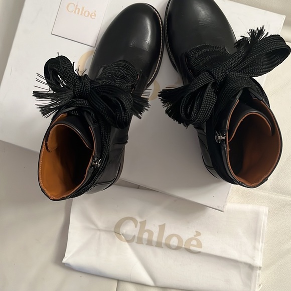 Chloe Harper Leather Lace up Boots 20mm - 39.5 - Picture 2 of 14